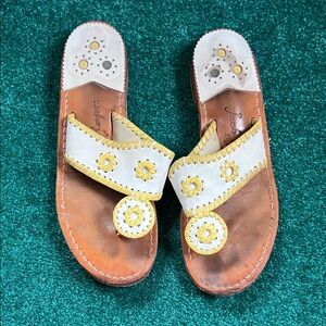 Jack Rogers Yellow and White Sandals